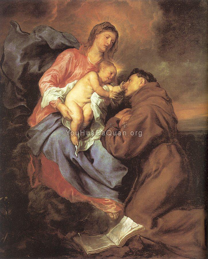 Virgin and Child with Saint Anthony of Padua - 安东尼·凡·戴克